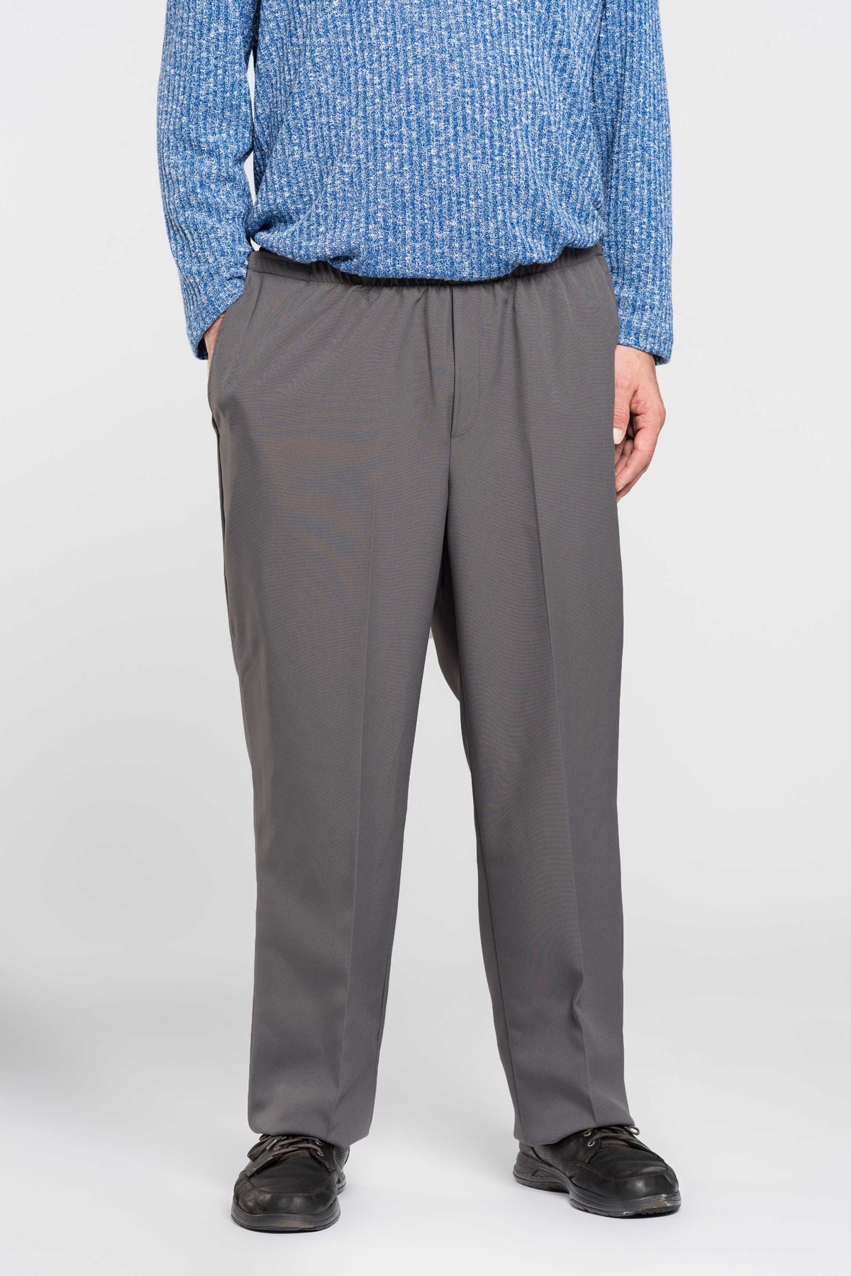 Stay comfortable and independent with our adaptive pants. Made with durable gabardine and machine-washable polyester, these men's pants feature convenient side openings and snap closure for easy dressing. Say goodbye to uncomfortable clothing and hello to