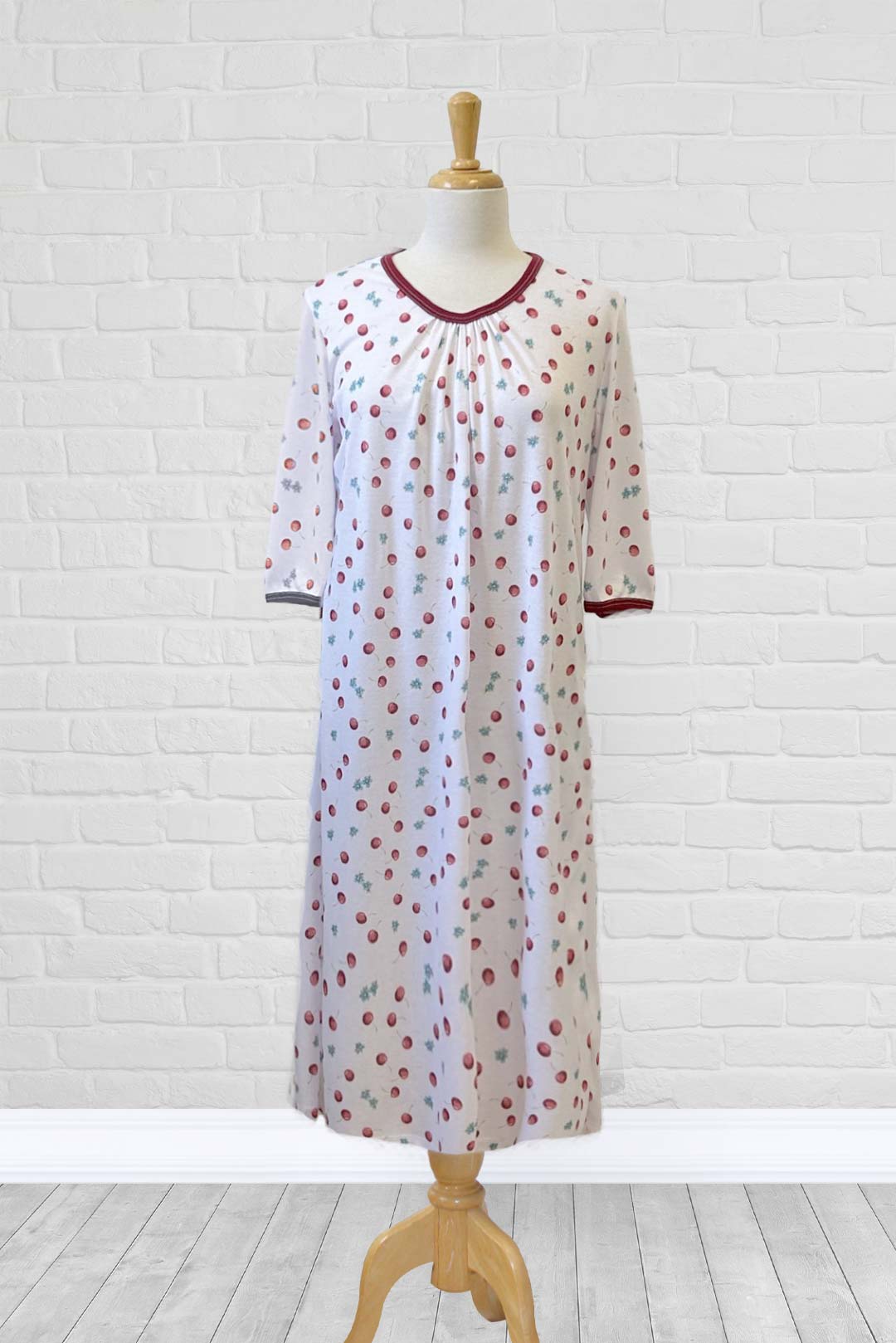 Adaptive Nightgown Open Back, Double Panels, Metal Snaps, Soft Knit Fabric