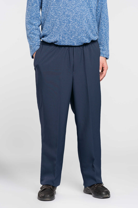 Stay comfortable and independent with our adaptive pants. Made with durable gabardine and machine-washable polyester, these men's pants feature convenient side openings and snap closure for easy dressing. Say goodbye to uncomfortable clothing and hello to