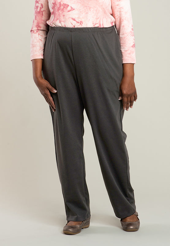 Effortlessly take on the day with our adaptive pants. Designed for ladies, these pants offer large side openings fastened with metal snaps for easy dressing. The soft knit fabric, made with a blend of polyester and rayon, ensures comfortable wear all day 