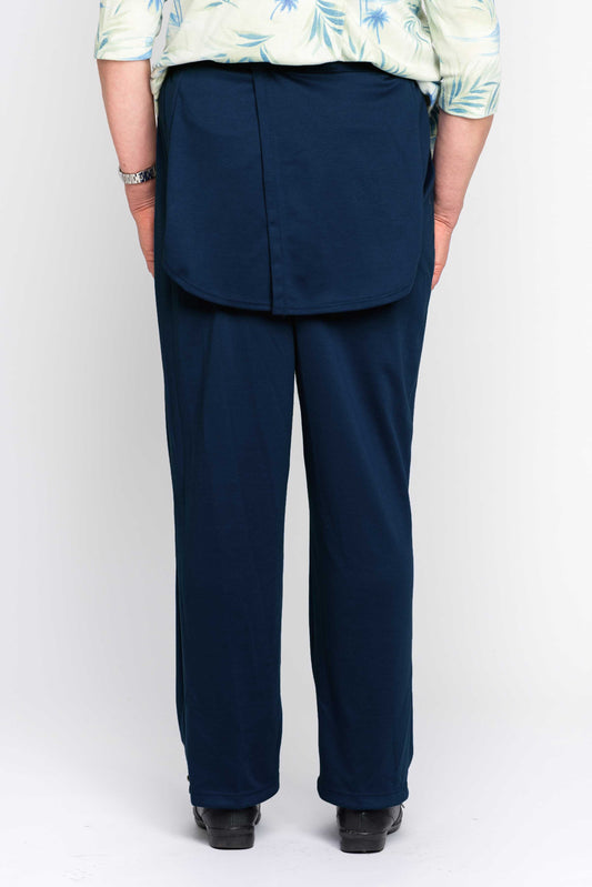 Stay comfortable and confident all day in our best-selling adaptive pants! These women's pants feature a convenient open back design and double panels to discreetly hide incontinence diapers. The soft, lightweight fabric is a blend of rayon and polyester,
