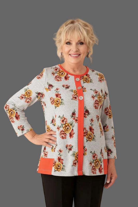 1QT348-1Y121-Haut avec allure de cardigan