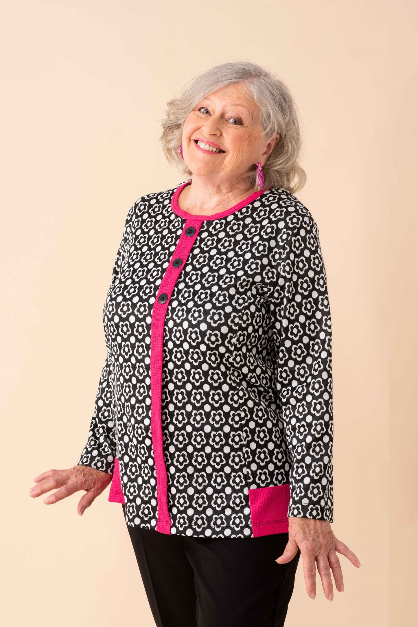 1QT348-1Y135-Haut avec allure de cardigan