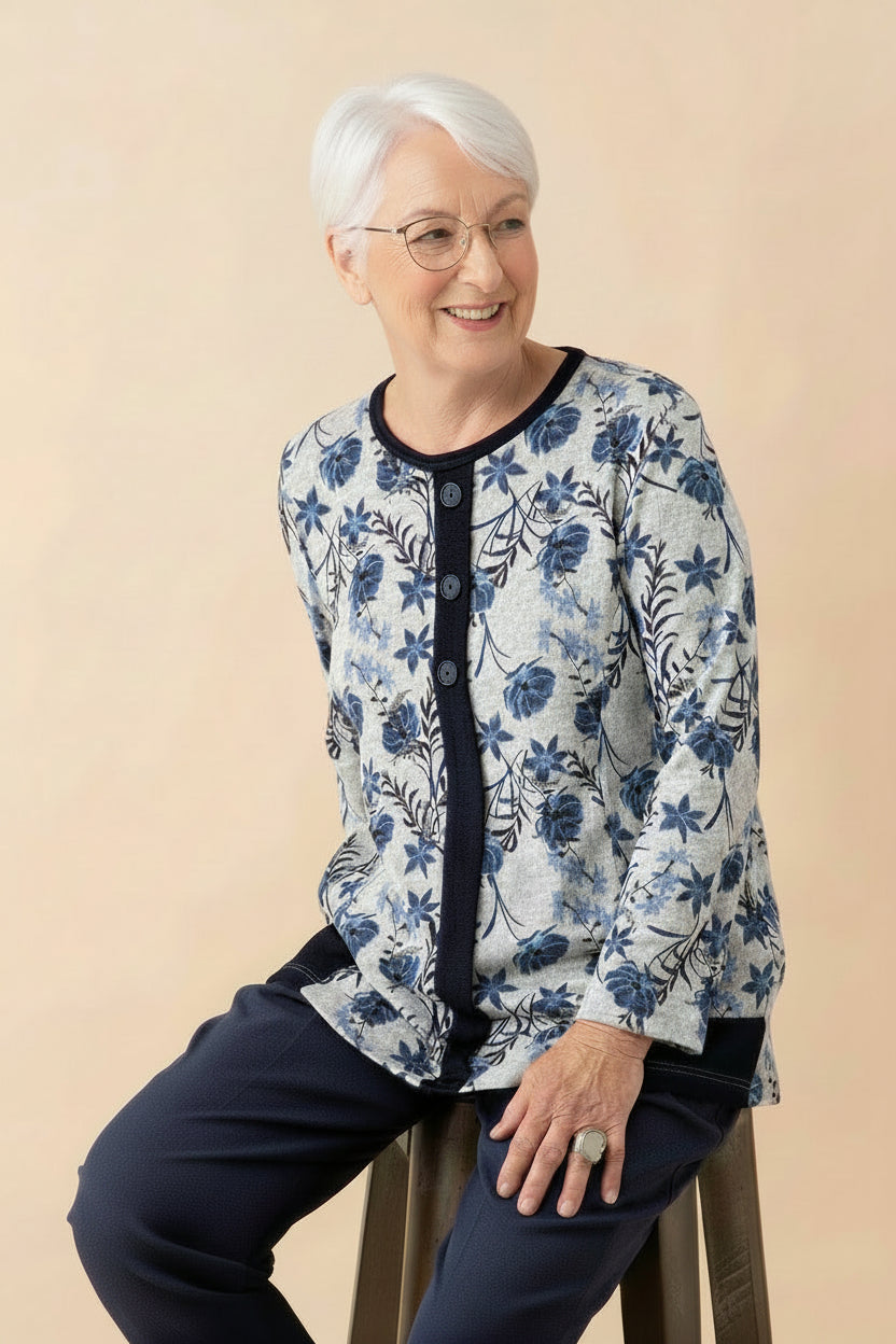 1QT348-1Y147- Haut avec allure de cardigan