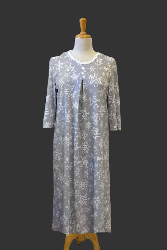 Adaptive Nightgown, Open Back, Double Panels, Metal Snaps, Box Pleat