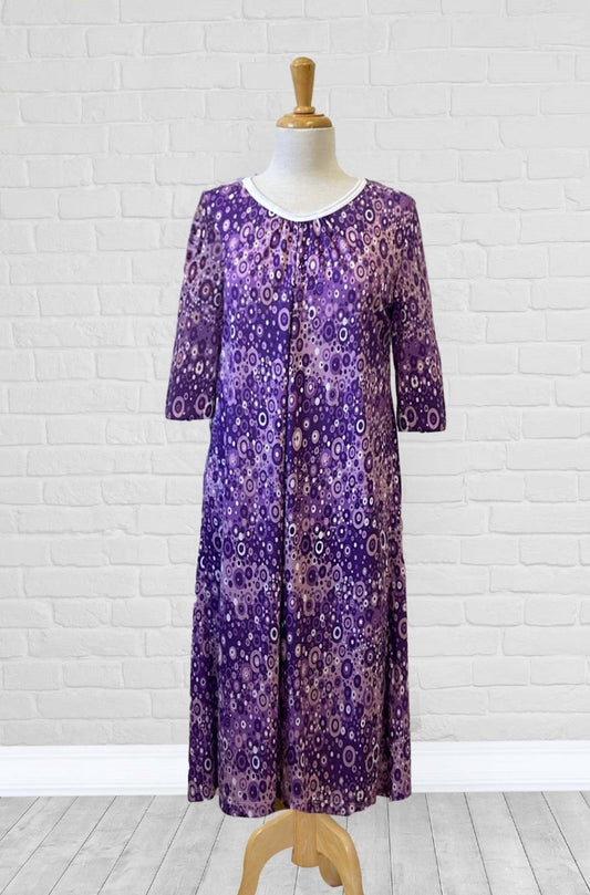 Adaptive Nightgown Open Back, Double Panels, Metal Snaps, Soft Knit Fabric