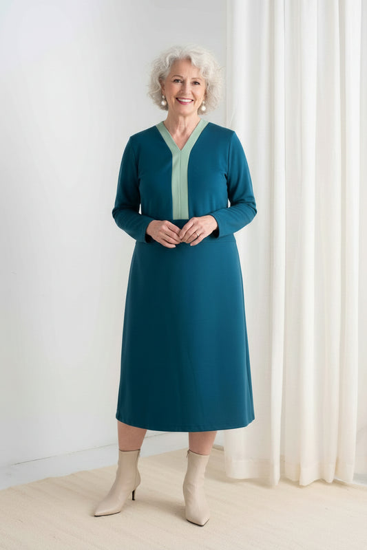 2AR824-2A603T-Robe manches longues