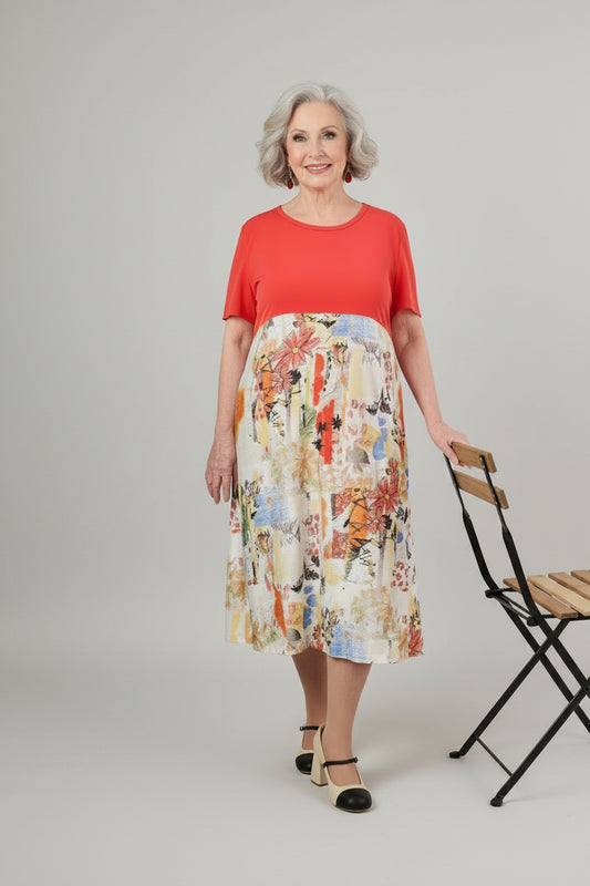 2DR831-2D107-robe bicolore